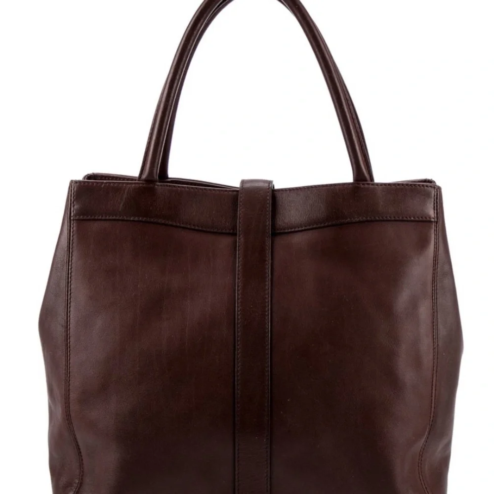 CHANEL Dark Brown Leather Tote